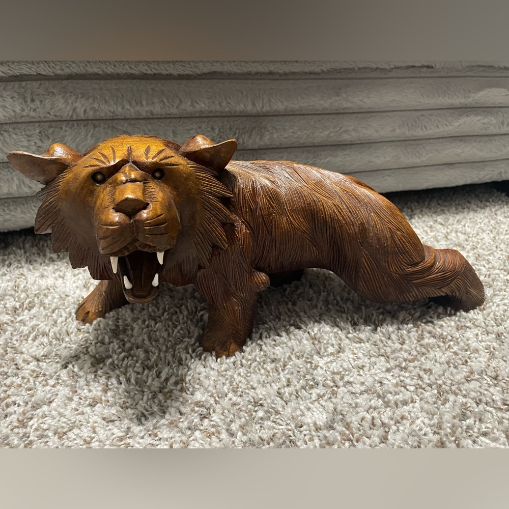 Carved Wooden Lion